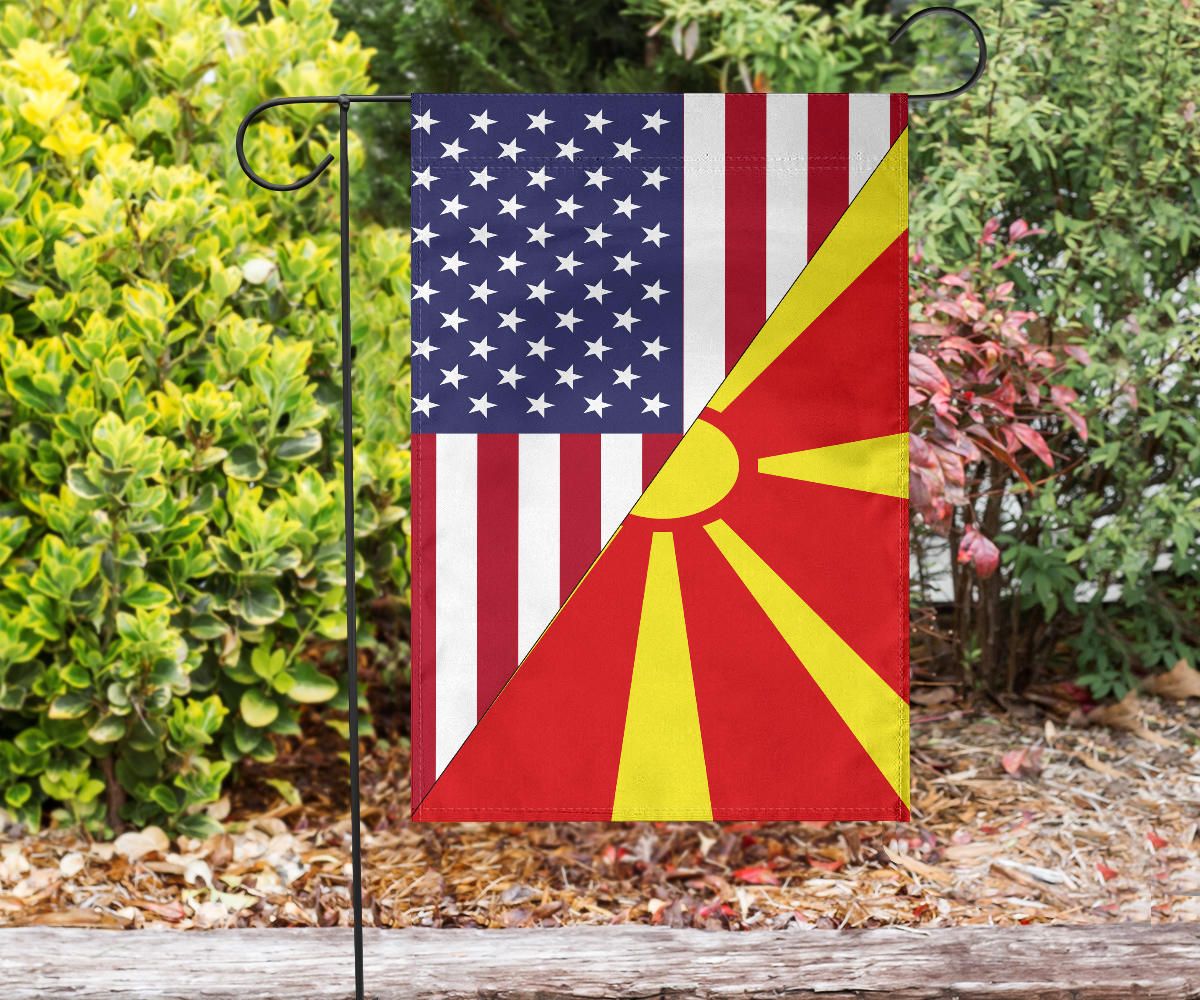 Us Flag With North Macedonia Flag RLT7 - Wonder Print Shop