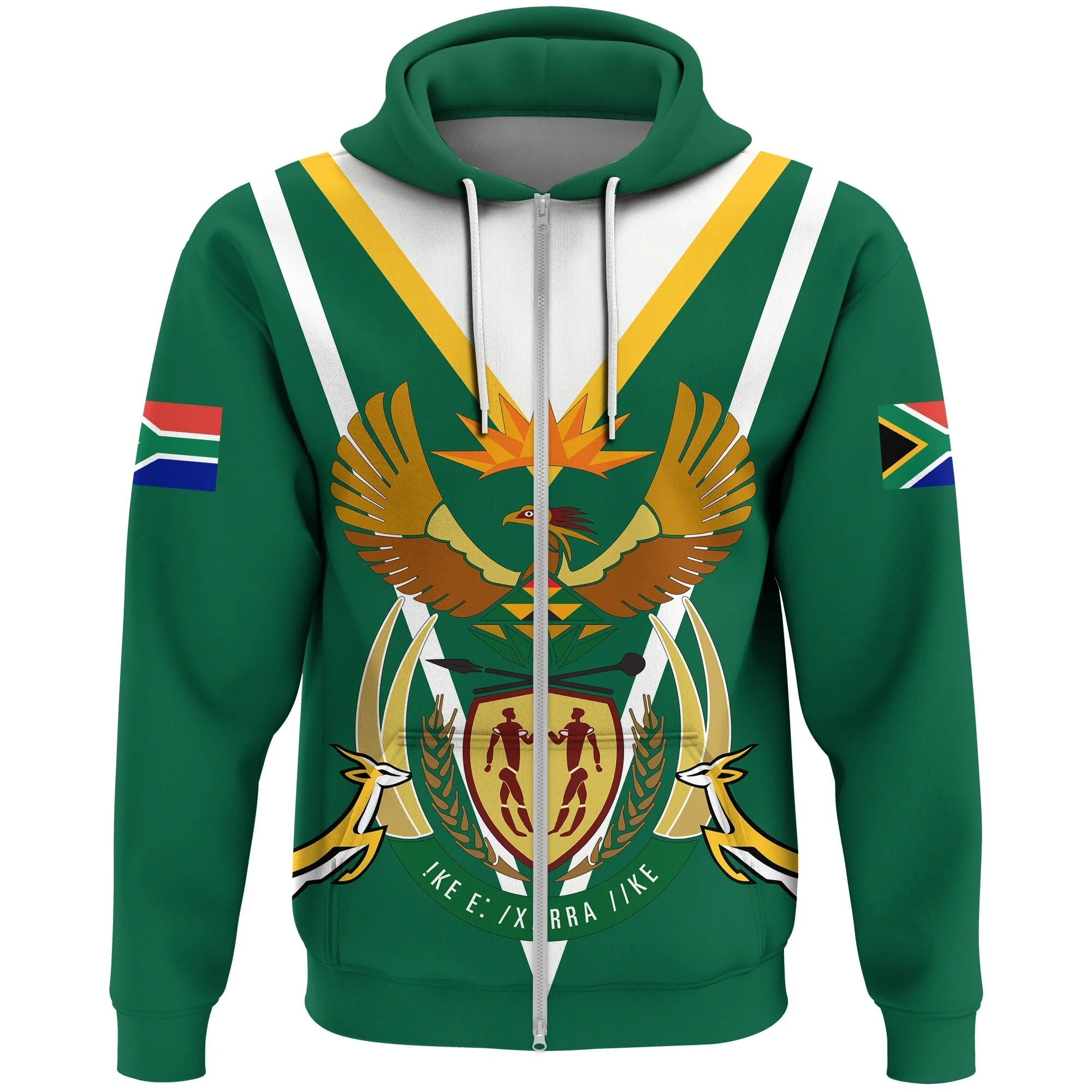 South Africa Zip Hoodie Coat Of Arms RLT8 - Wonder Print Shop