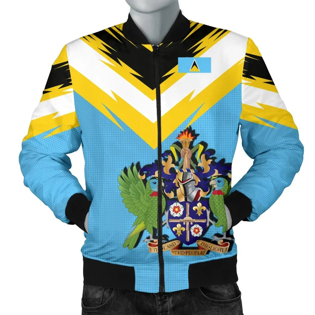 Saint Lucia Men's Bomber Jacket New Release RLT6 - Wonder Print Shop