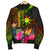 The Philippines Polynesian Women's Bomber Jacket Hibiscus and Banana Leaves RLT6 - Wonder Print Shop