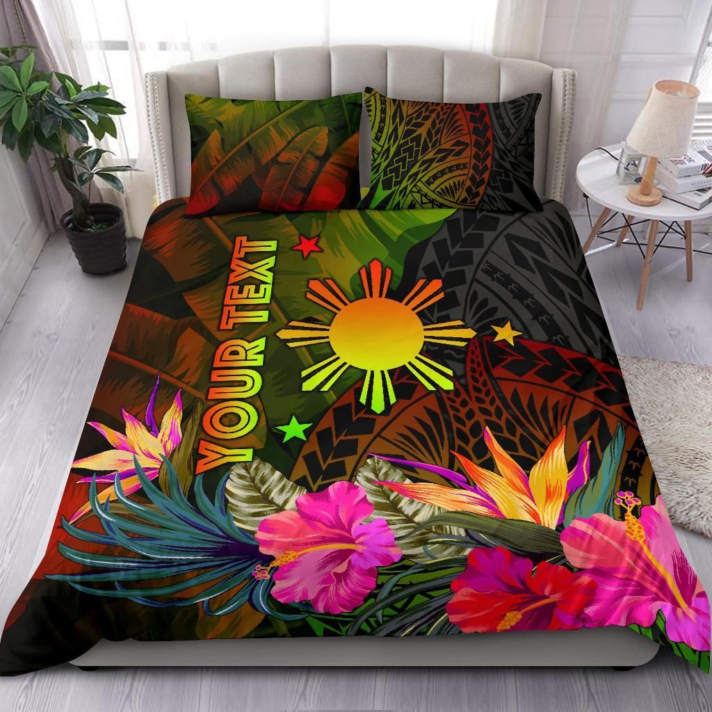 the-philippines-polynesian-personalised-bedding-set-hibiscus-and-banana-leaves