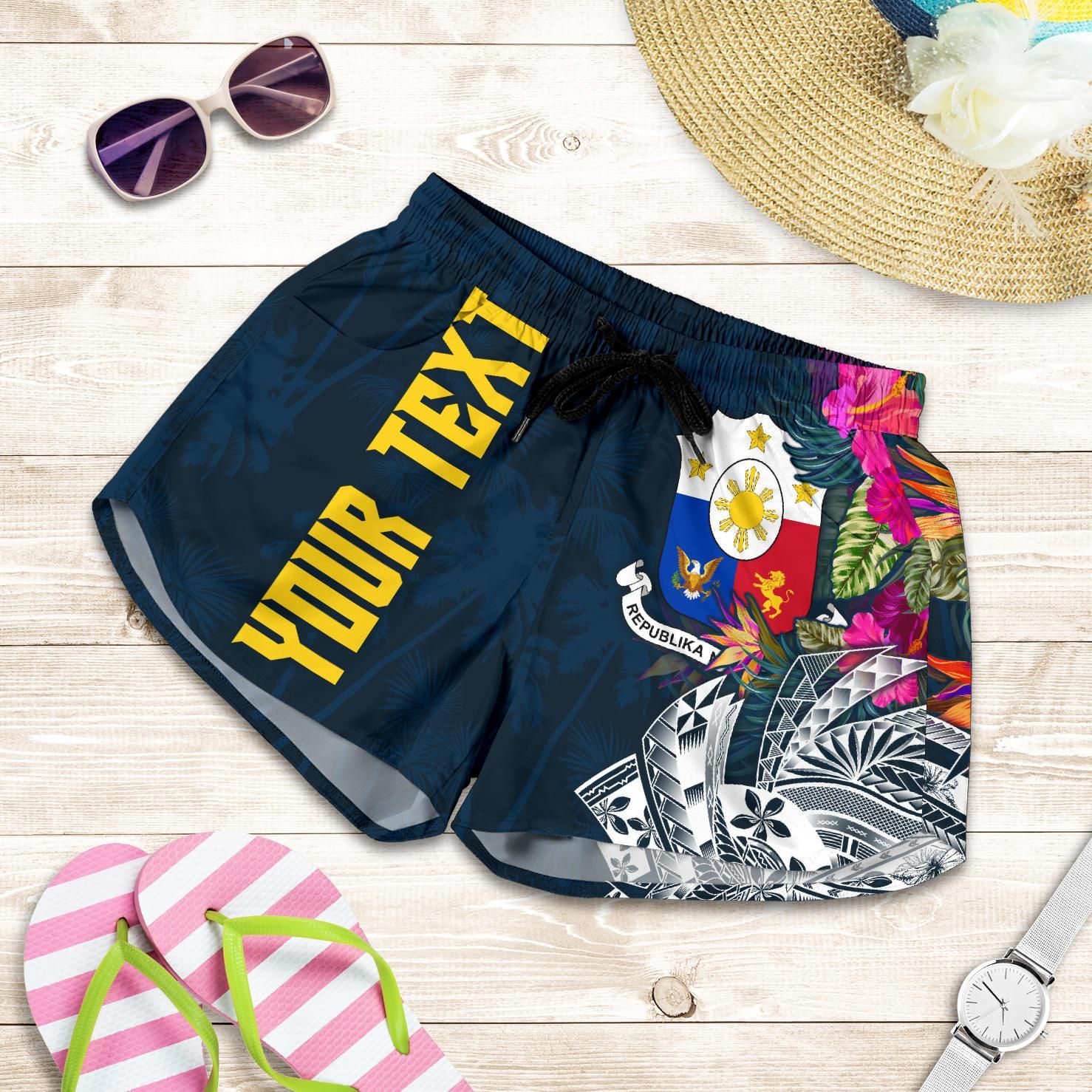 the-philippines-personalised-womens-shorts-summer-vibes