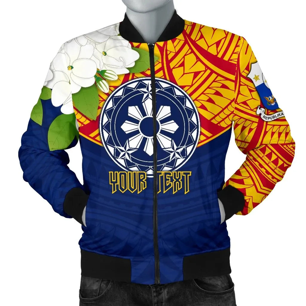 The Philippines Personalised Men's Bomber Jacket Filipino Sampaguita RLT6 - Wonder Print Shop