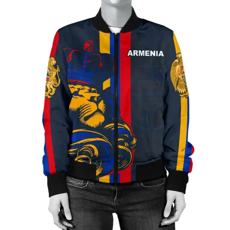 Armenia Lion Womens Bomber Jacket RLT8 - Wonder Print Shop