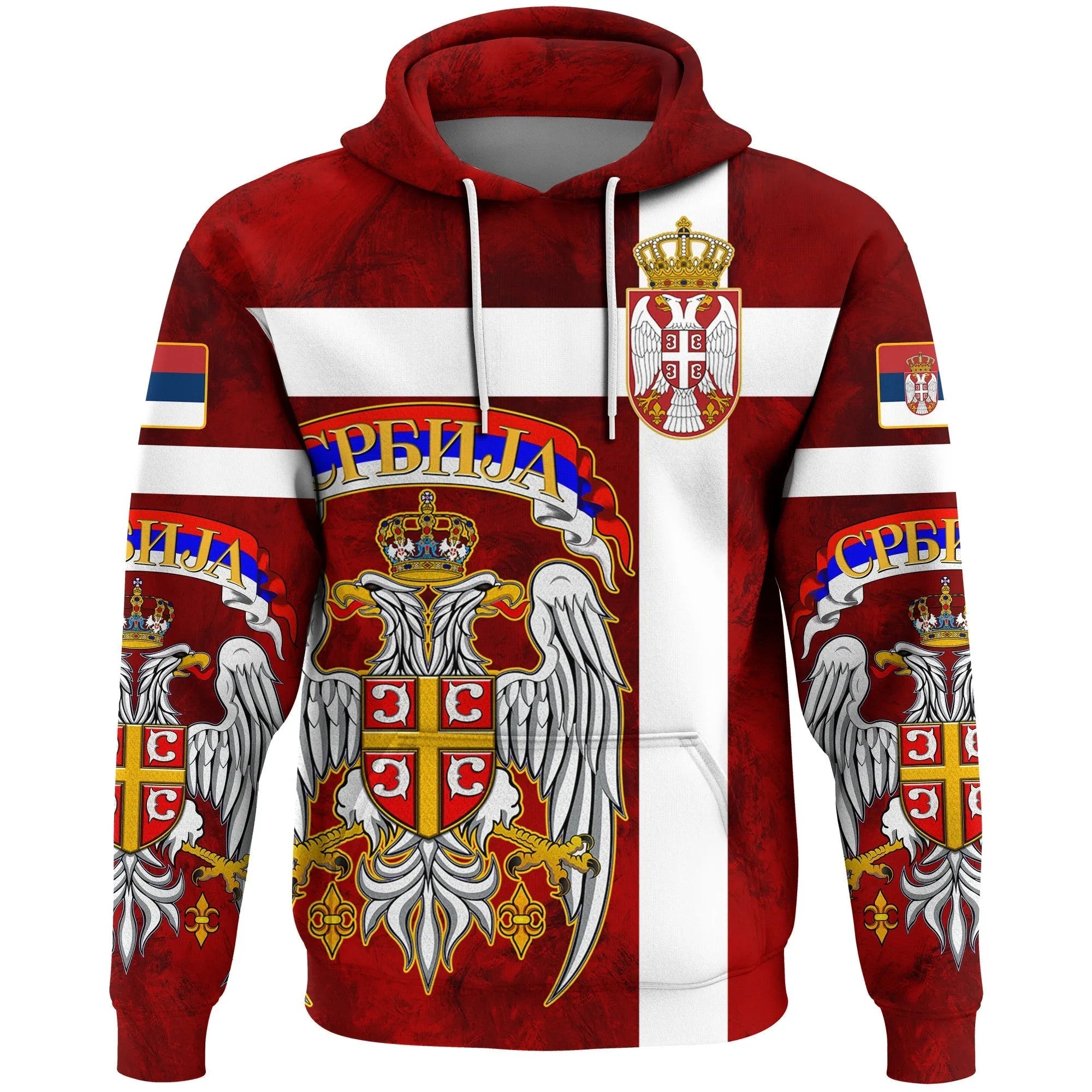 Serbia Hoodie Best Serbian Eagle Tattoo RLT7 - Wonder Print Shop