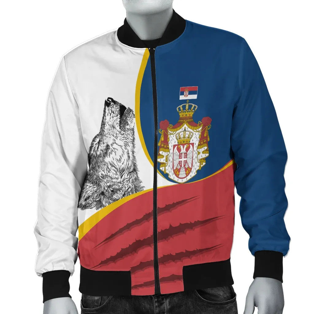 Serbia Men's Bomber Jacket Flag Of Serbia RLT7 - Wonder Print Shop