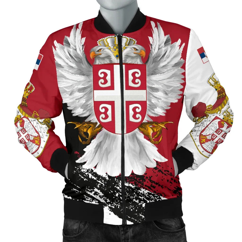 Serbia Men's Bomber Jacket Serbian White Eagle RLT7 - Wonder Print Shop