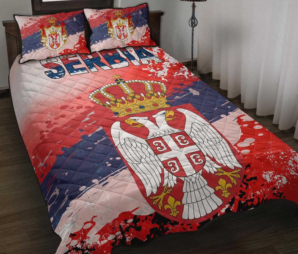 Serbia Quilt Bed Set Serbia National Flag and Emblem RLT7 - Wonder Print Shop