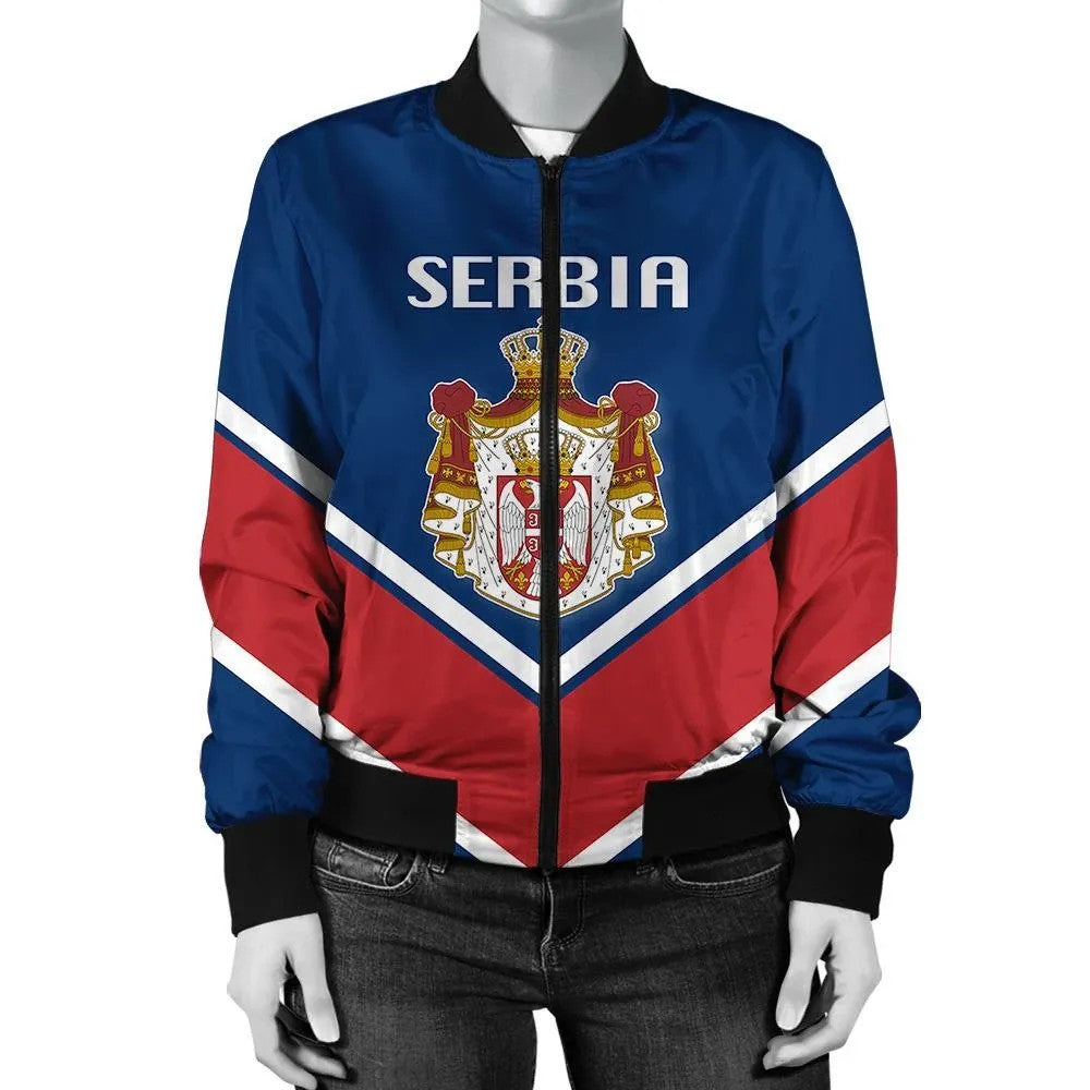 Serbia Coat Of Arms Women Bomber Lucian RLT7 - Wonder Print Shop