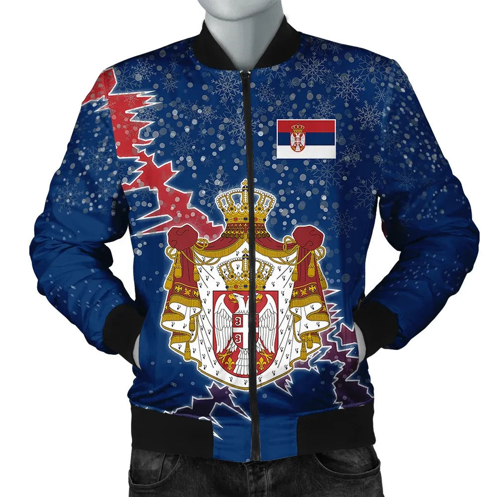 Serbia Christmas Coat Of Arms Men Bomber Jacket X Style RLT7 - Wonder Print Shop