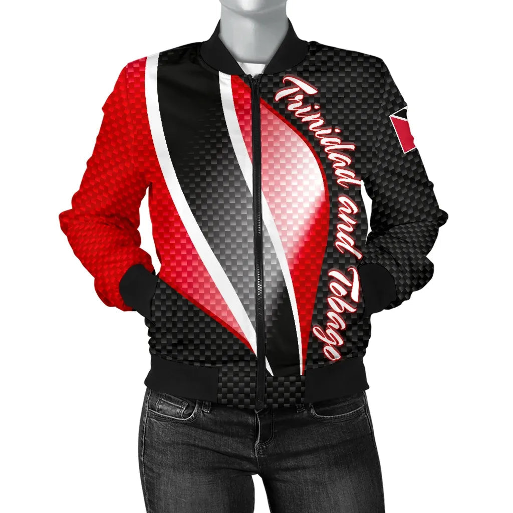 Trinidad and Tobago Women's Bomber Jacket Trinidad and Tobago Flag RLT6 - Wonder Print Shop