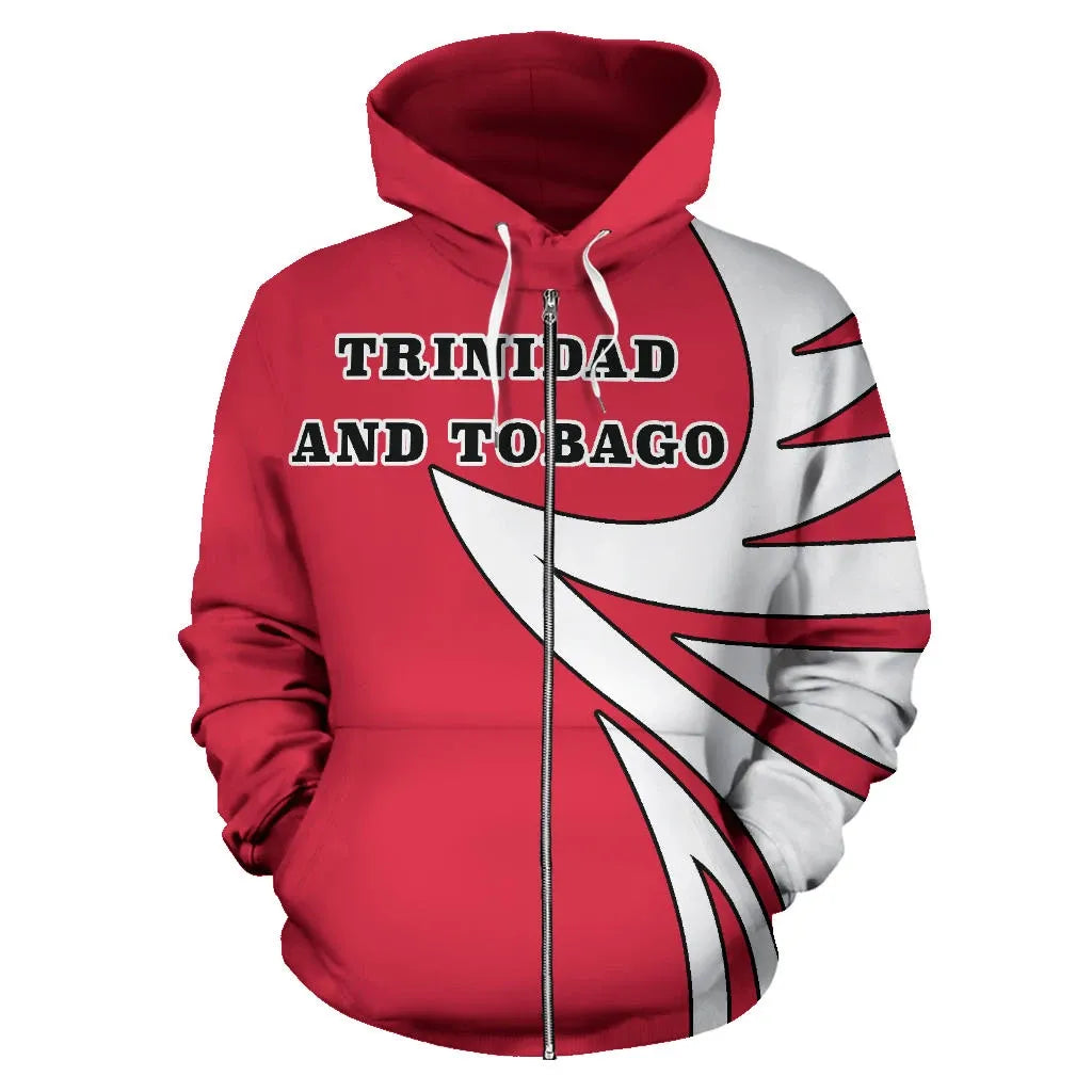 Trinidad and Tobago Zip Up Hoodie Coat Of Arms Warrior Style RLT6 - Wonder Print Shop