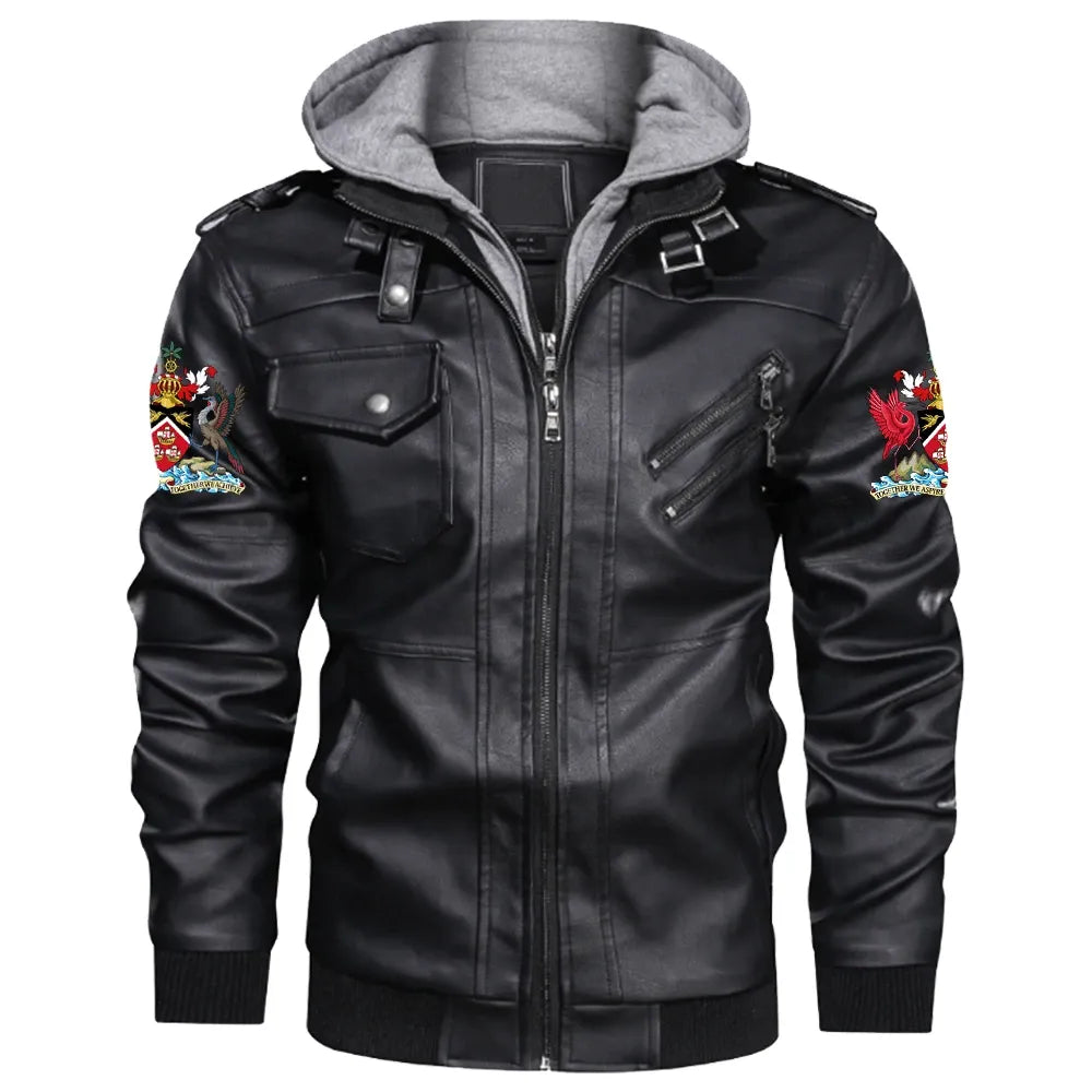 Trinidad and Tobago Zipper Leather Jacket RLT6 - Wonder Print Shop