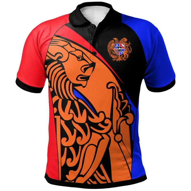 Armenia Polo Shirt A Lion and An Eagle RLT8 - Wonder Print Shop