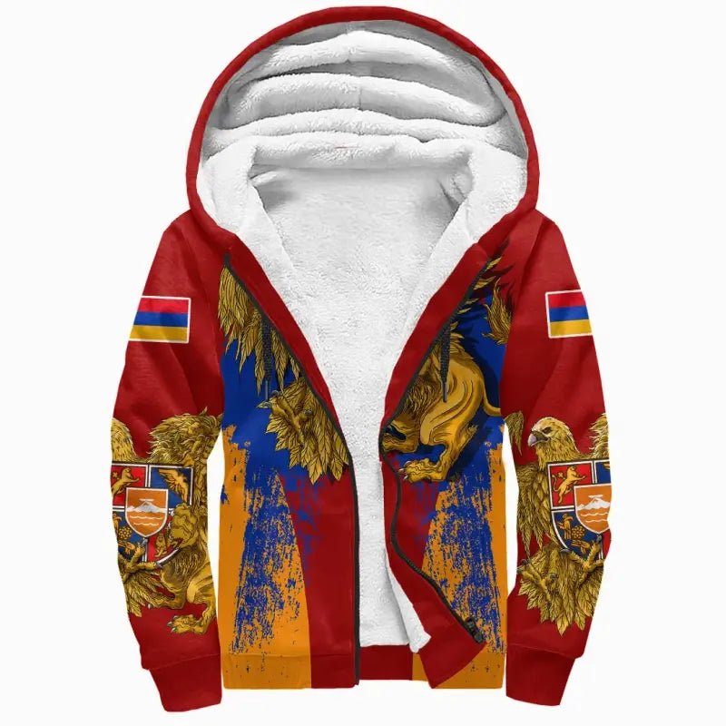 Armenia Special Coat of Arms Sherpa Hoodie RLT8 - Wonder Print Shop