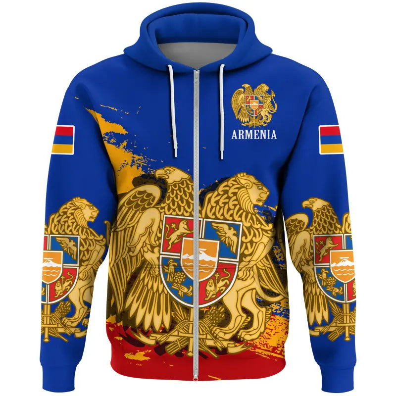 Special Armenia Zip Hoodie Blue Version RLT8 - Wonder Print Shop