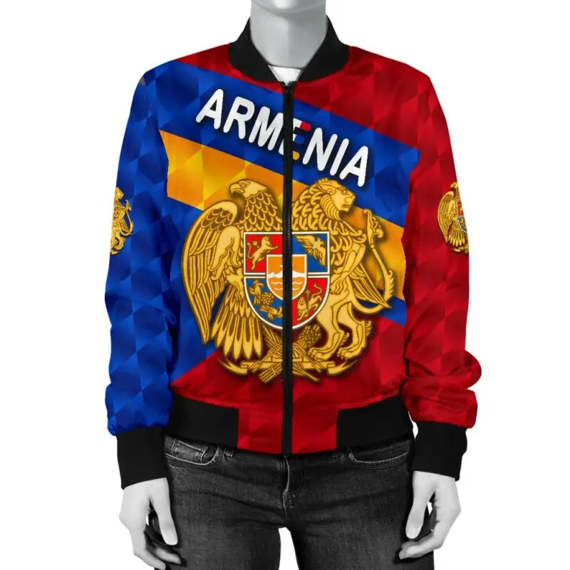 Armenia Women Bomber Jacket Sporty Style RLT8 - Wonder Print Shop