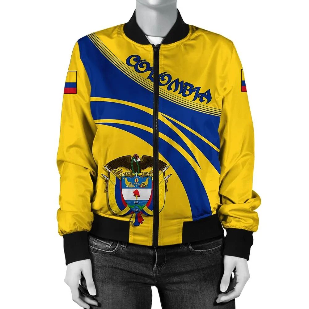 Colombia Coat Of Arms  Women Bomber Jacket Cricket RLT7 - Wonder Print Shop