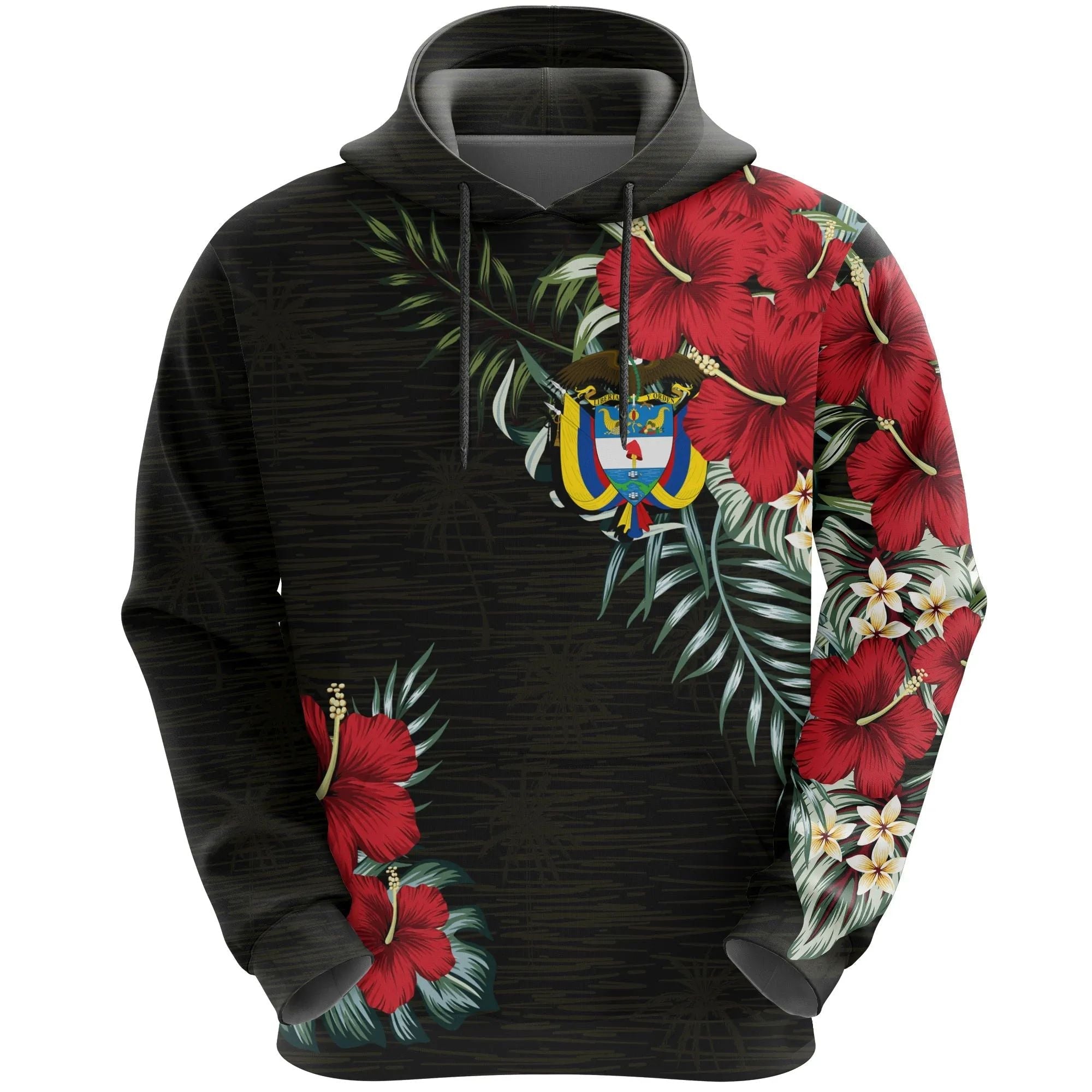 Colombia Hoodie Hibiscus RLT7 - Wonder Print Shop