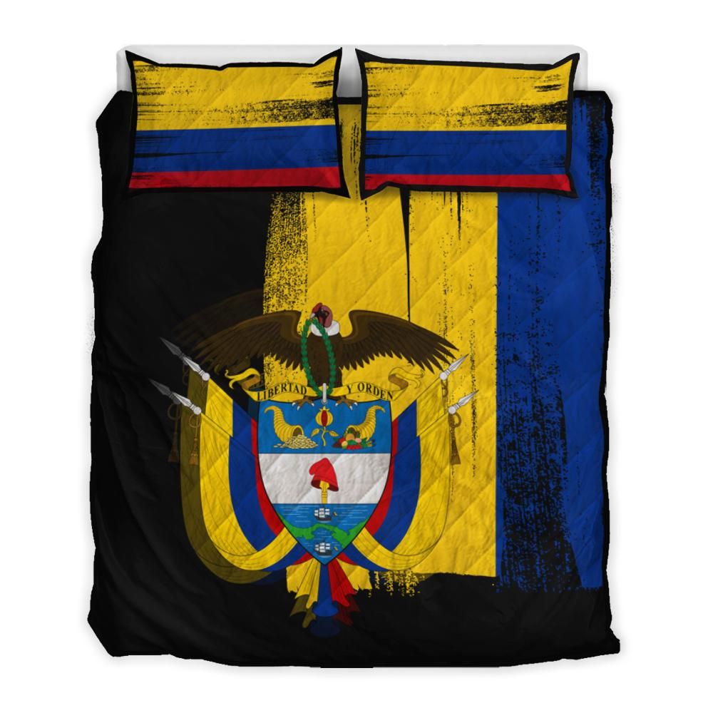 Colombia Flag Quilt Bed Set Flag Style RLT7 - Wonder Print Shop