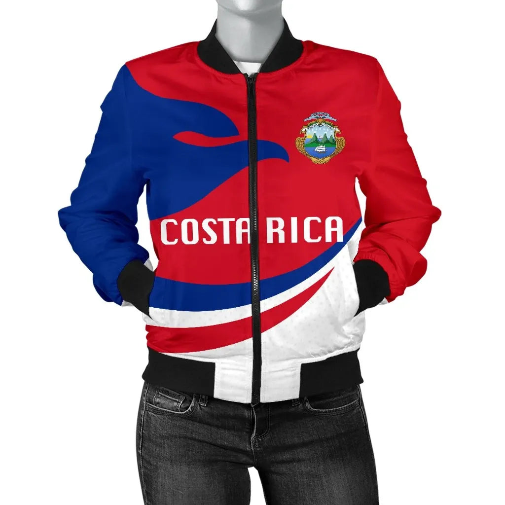 Costa Rica Women Bomber Jacket Proud Version RLT13 - Wonder Print Shop