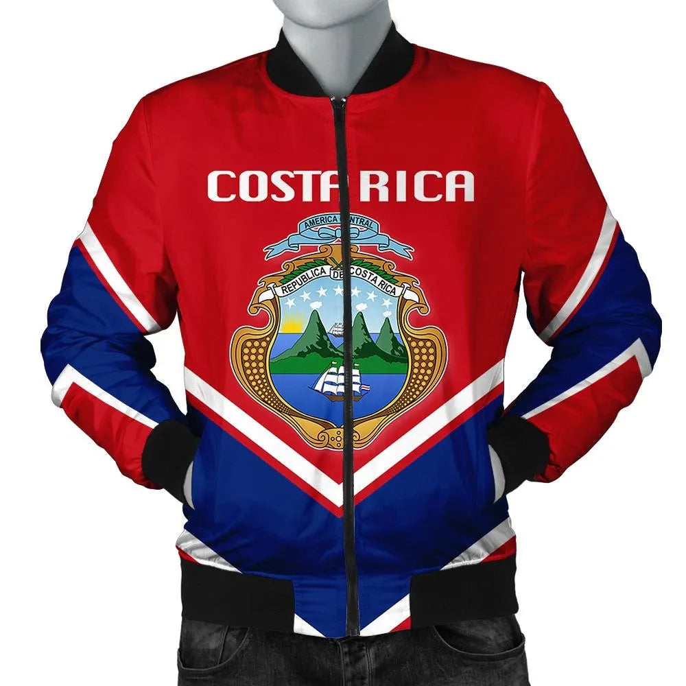 Costa Rica Coat Of Arms Men Bomber Jacket Lucian Style RLT13 - Wonder Print Shop