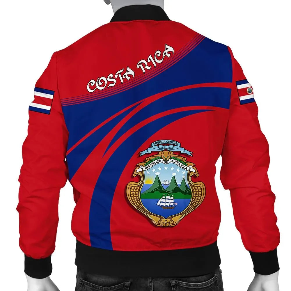 Costa Rica Coat Of Arms Men Bomber Jacket Sticket RLT13 - Wonder Print Shop