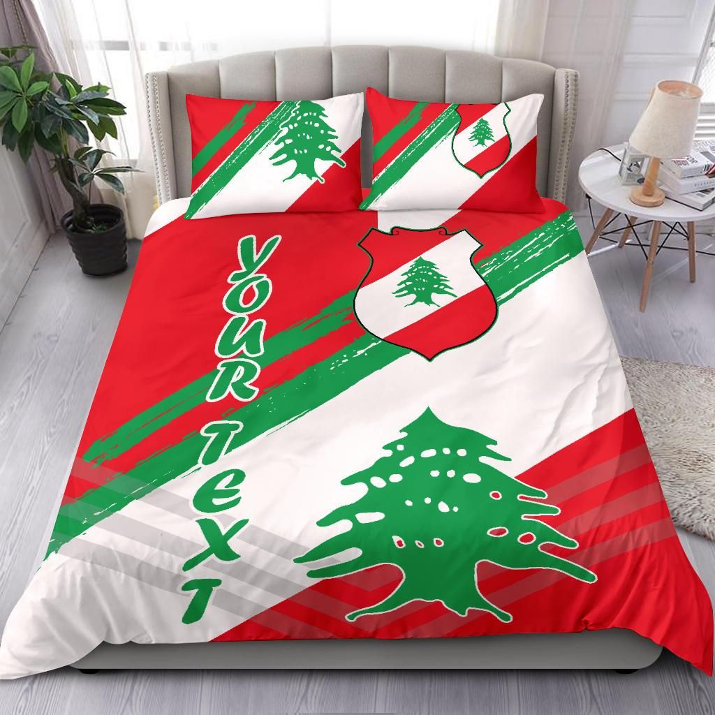 Lebanon Personalised Bedding Set - Lebanon Flag Polygon Style24 RLT6 - Wonder Print Shop