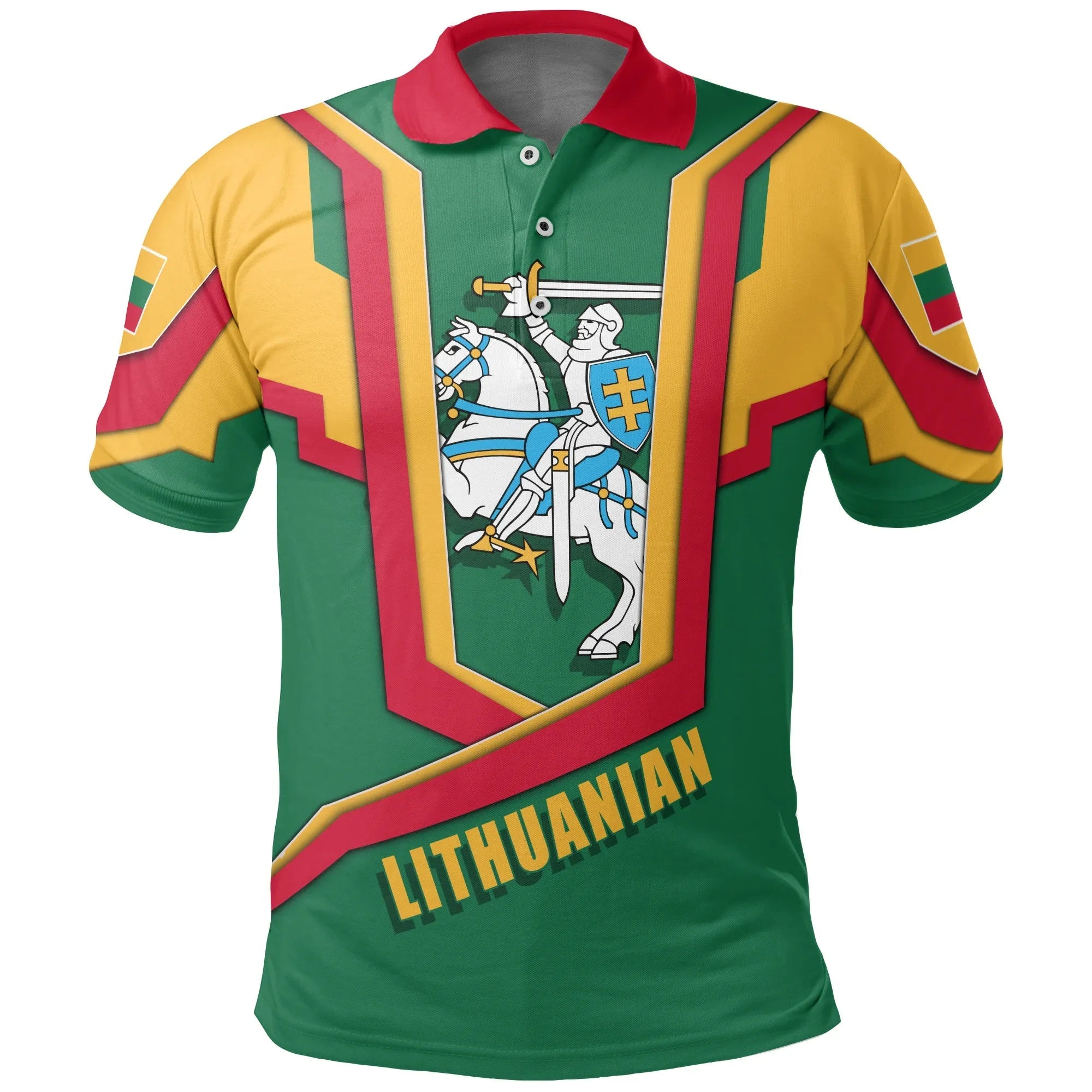 Lithuania Polo Shirt Lietuva Flag Armor11 RLT6 - Wonder Print Shop