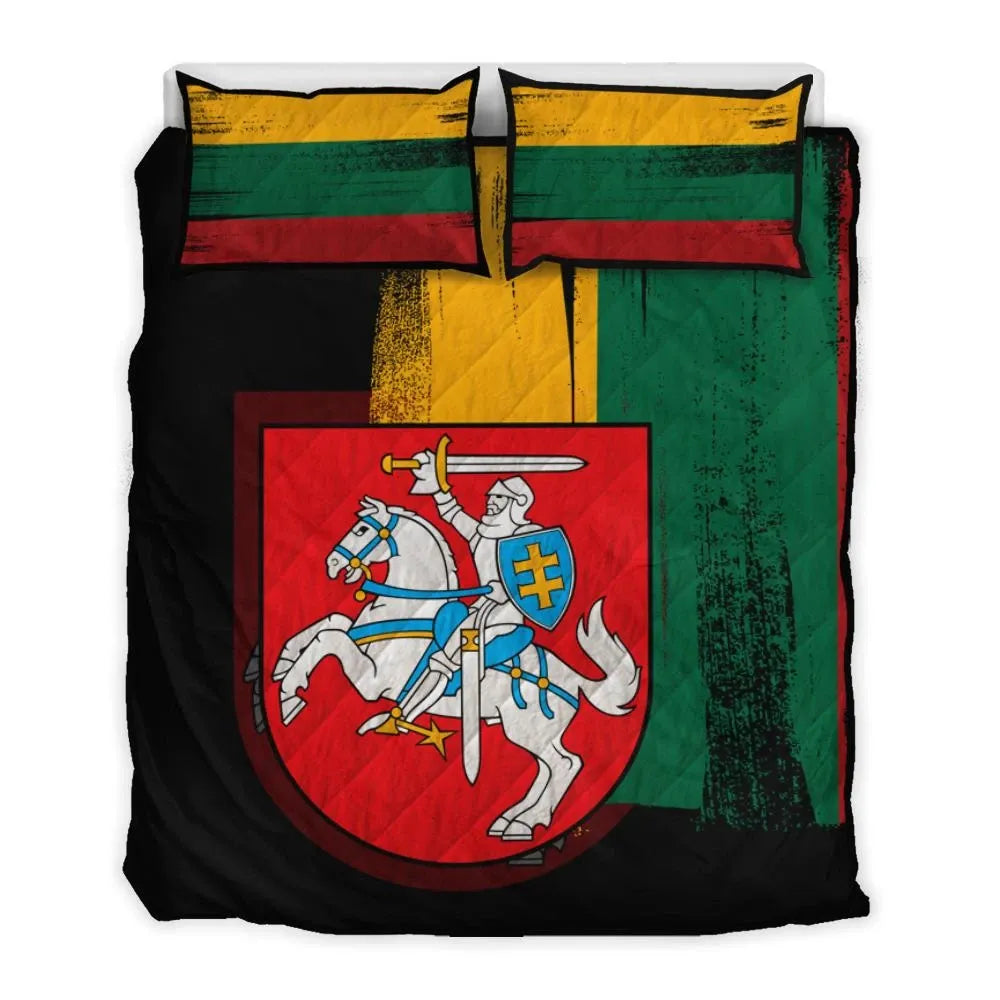 Lithuania Flag Quilt Bed Set Flag Style4 RLT6 - Wonder Print Shop