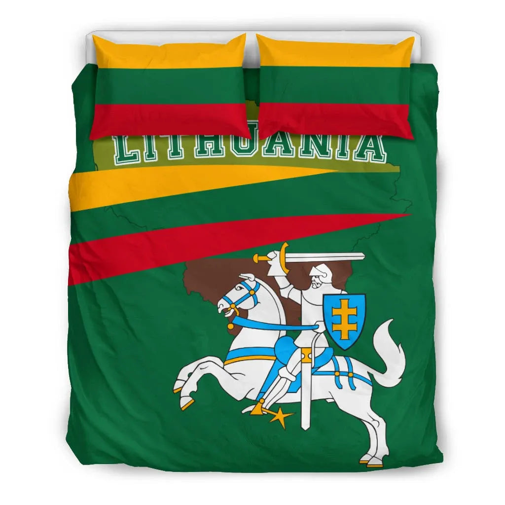 Lithuania Flag Bedding Set - Map Version RLT6 - Wonder Print Shop