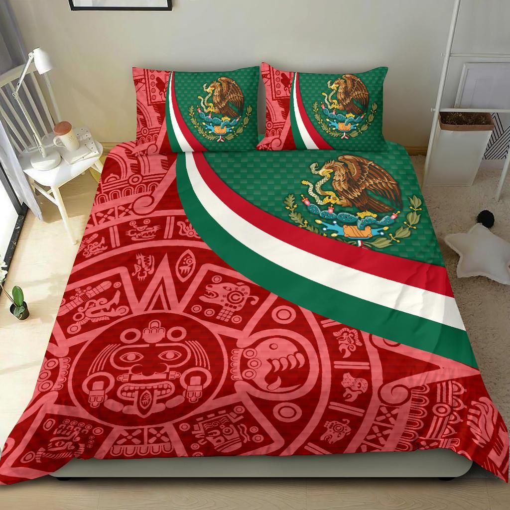 mexico-bedding-set-mexico-coat-of-arms-with-aztec-patterns