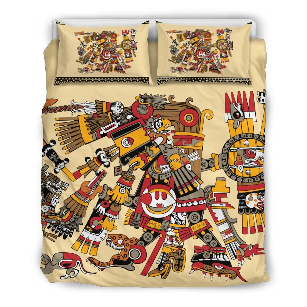 mexico-bedding-set-aztec-god-pattern