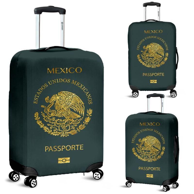 Mexico Passport Gold Luggage Cover RLT13 - Wonder Print Shop