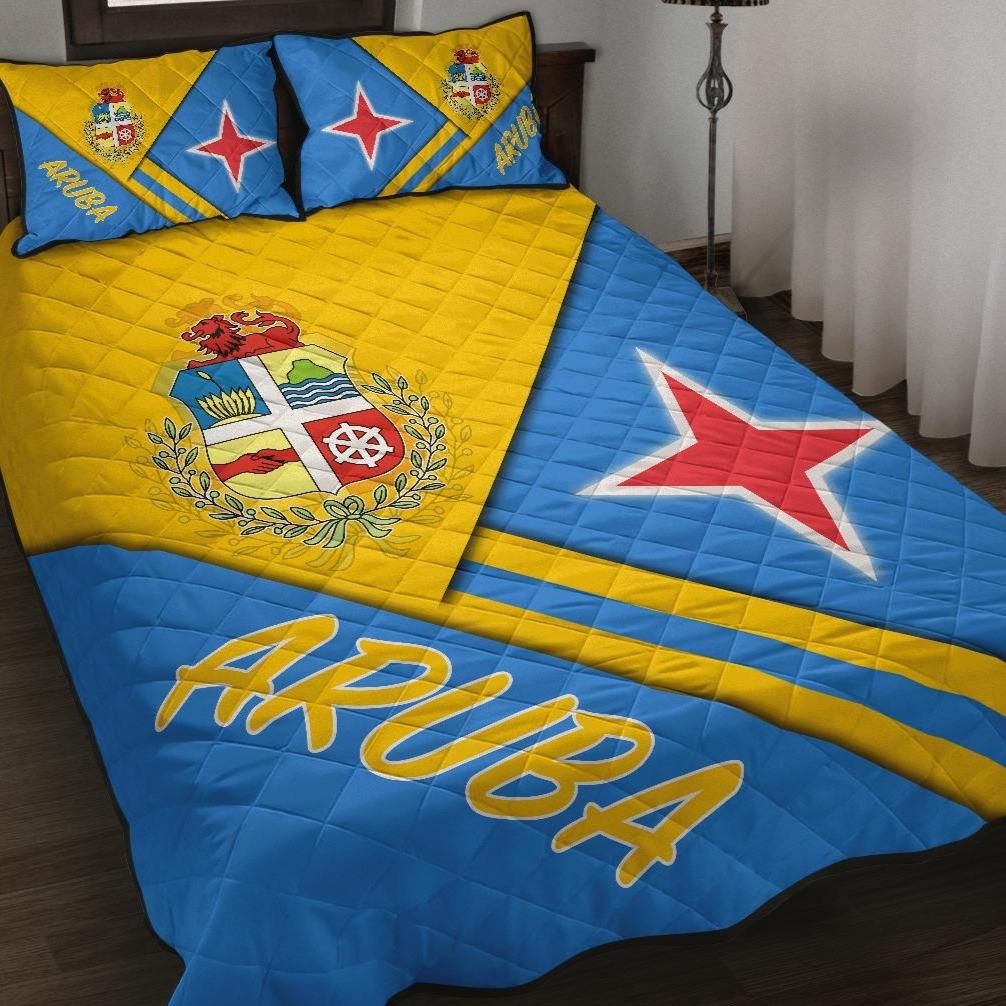 Aruba Quilt Bed Set - Aruba Coat Of Arms RLT7 - Wonder Print Shop