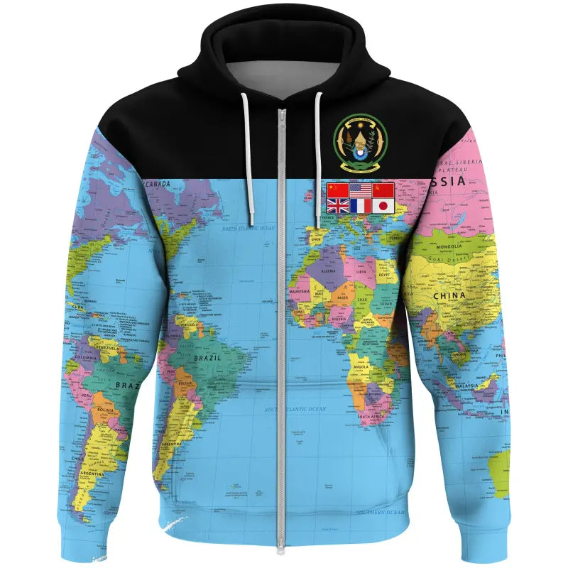 Rwanda Zip Hoodie RLT12 - Wonder Print Shop