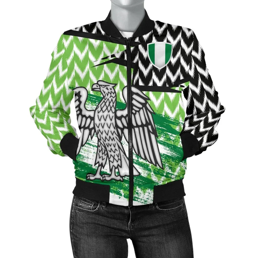 Nigeria Home Womens Bomber Jacket The Super Eagles RLT8 - Wonder Print Shop