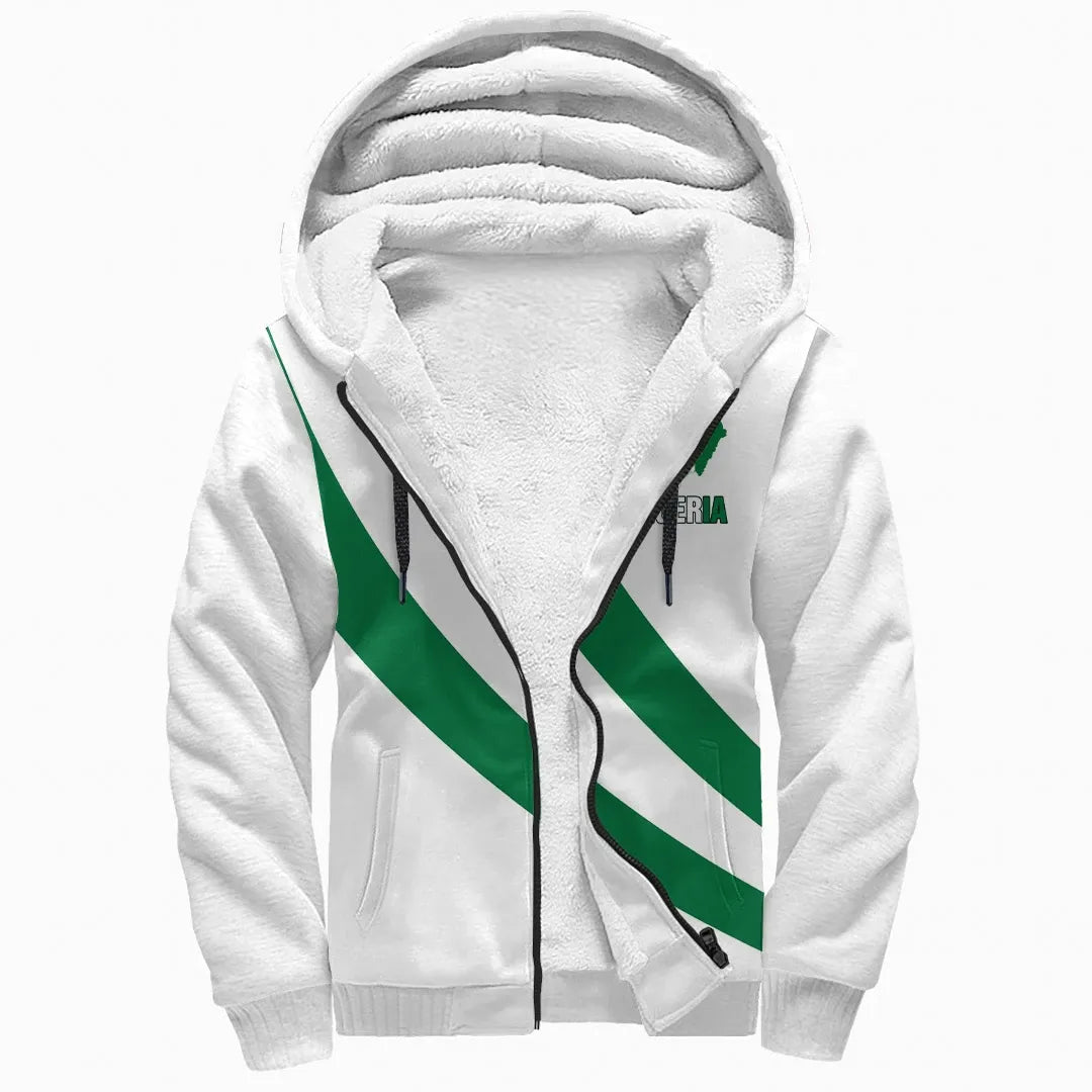 Nigeria Special Flag Sherpa Hoodie RLT8 - Wonder Print Shop