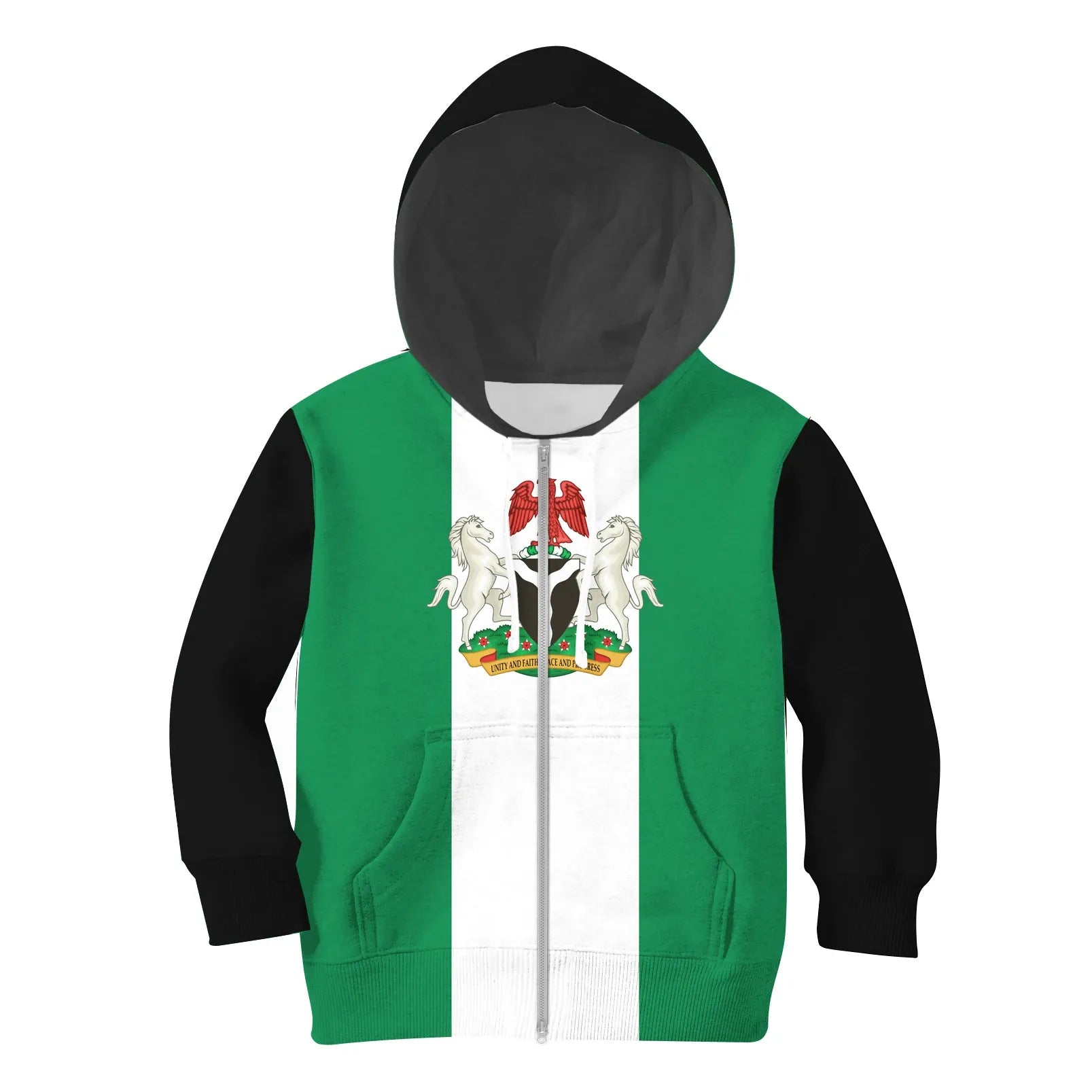 Nigeria Kid Zip Hoodie RLT8 - Wonder Print Shop