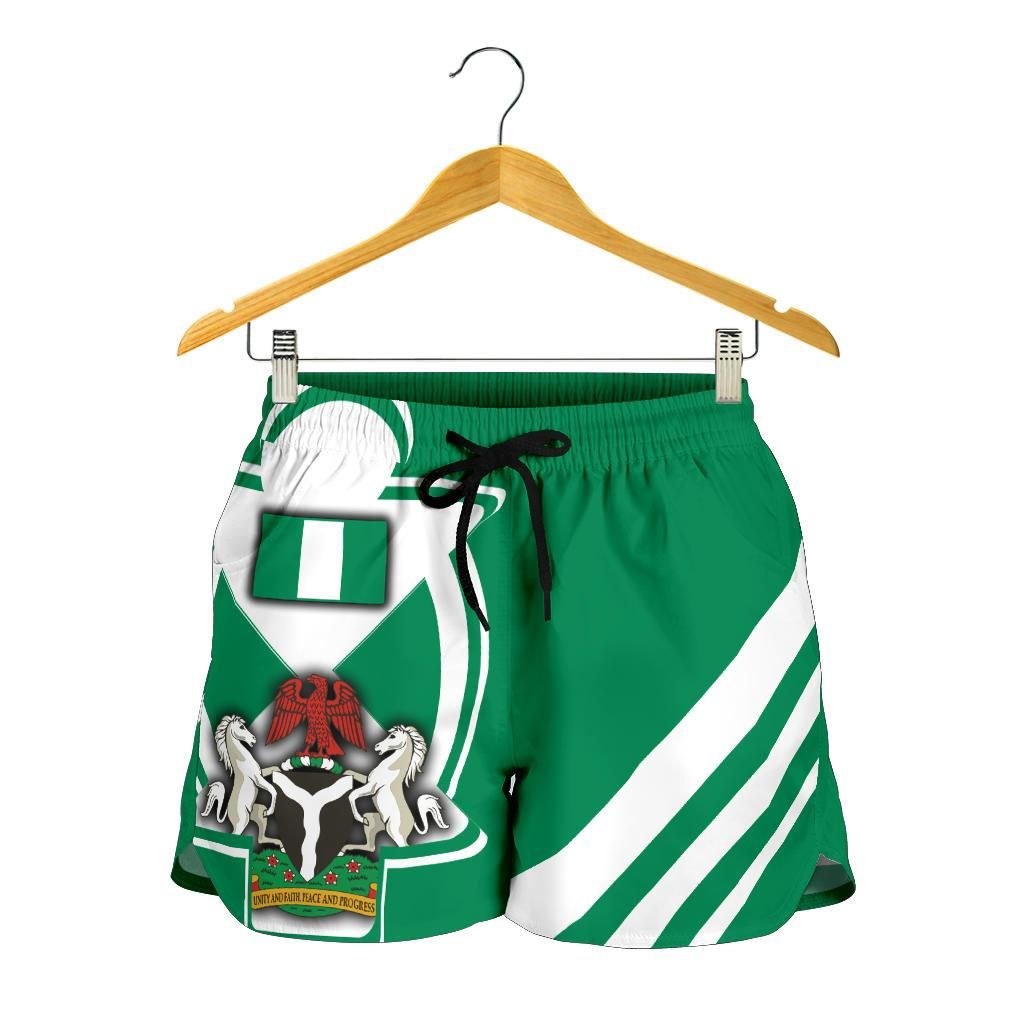 nigeria-womens-shorts-nigerian-flag-and-coat-of-arms-boa-me-na-me-mmoa-wo