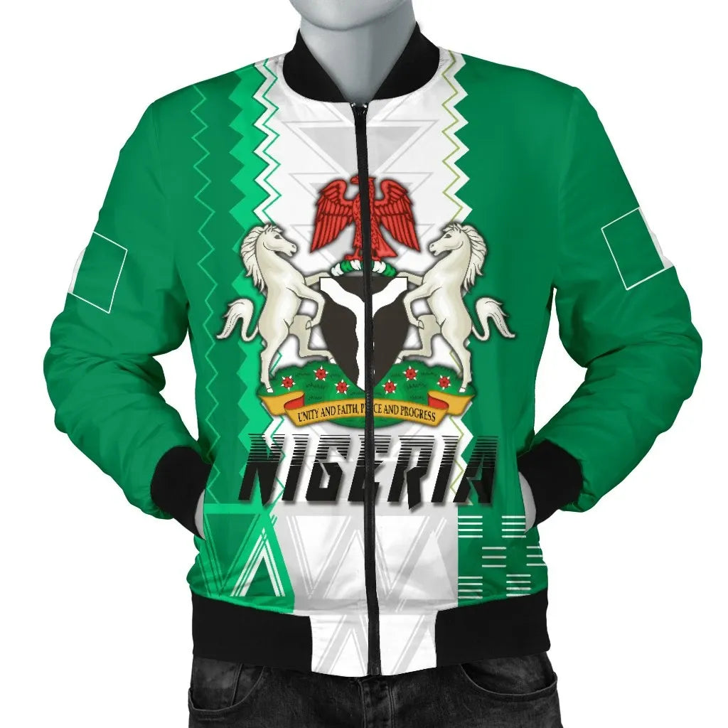 Nigeria Mens Bomber Jacket Simple Sports RLT8 - Wonder Print Shop