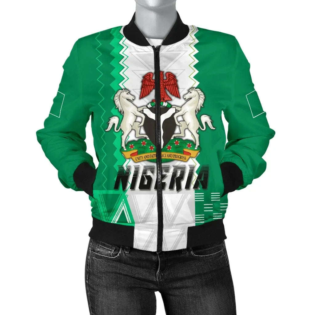 Nigeria Womens Bomber Jacket Simple Sports RLT8 - Wonder Print Shop