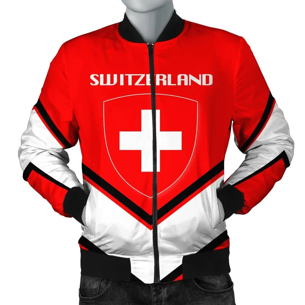 Switzerland Coat Of Arms Men Bomber Jacket Lucian Style RLT13 - Wonder Print Shop