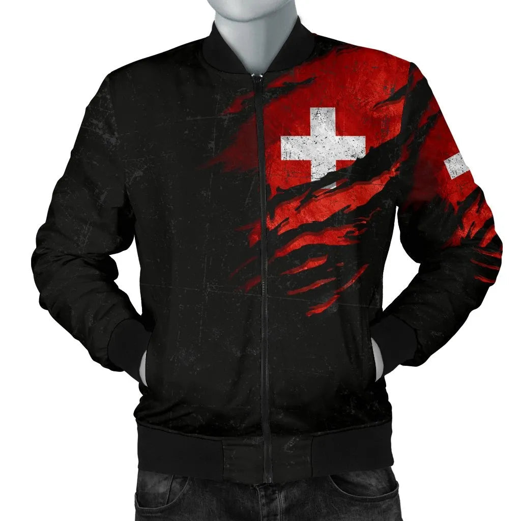 Switzerland In Me Men's Bomber Jacket Special Grunge Style RLT13 - Wonder Print Shop