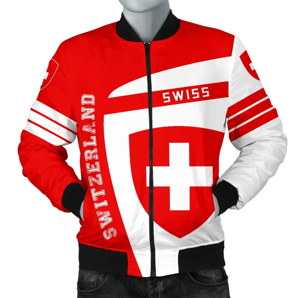 Switzerland Sport Men's Bomber Jacket Premium Style RLT13 - Wonder Print Shop