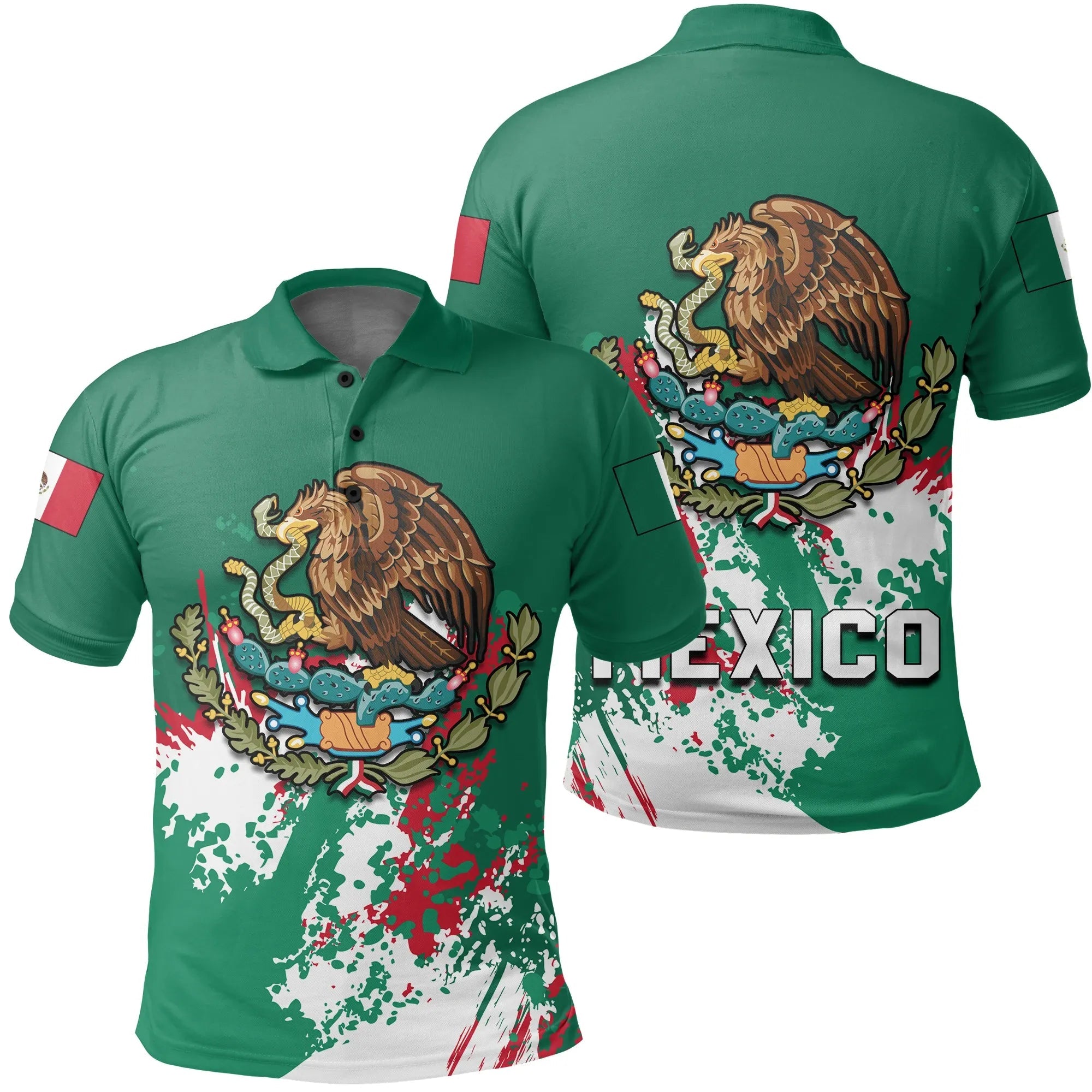 mexico-coat-of-arms-polo-shirt-spaint-style