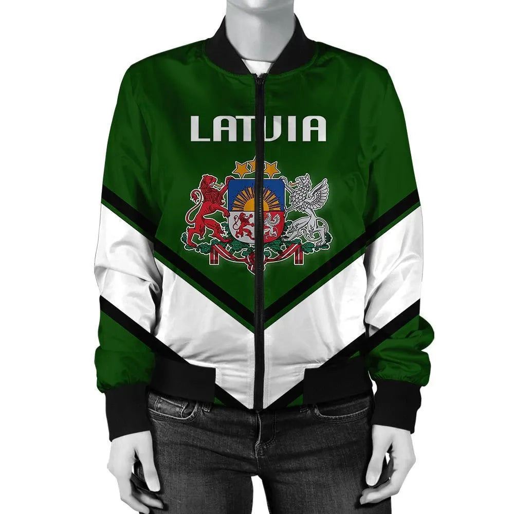 Latvia Coat Of Arms Women Bomber Lucian RLT6 - Wonder Print Shop