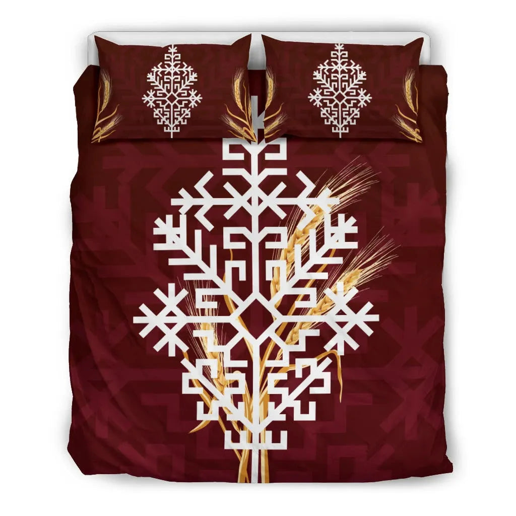 Latvia Folk Sign Austras Koks Bedding Set RLT6 - Wonder Print Shop