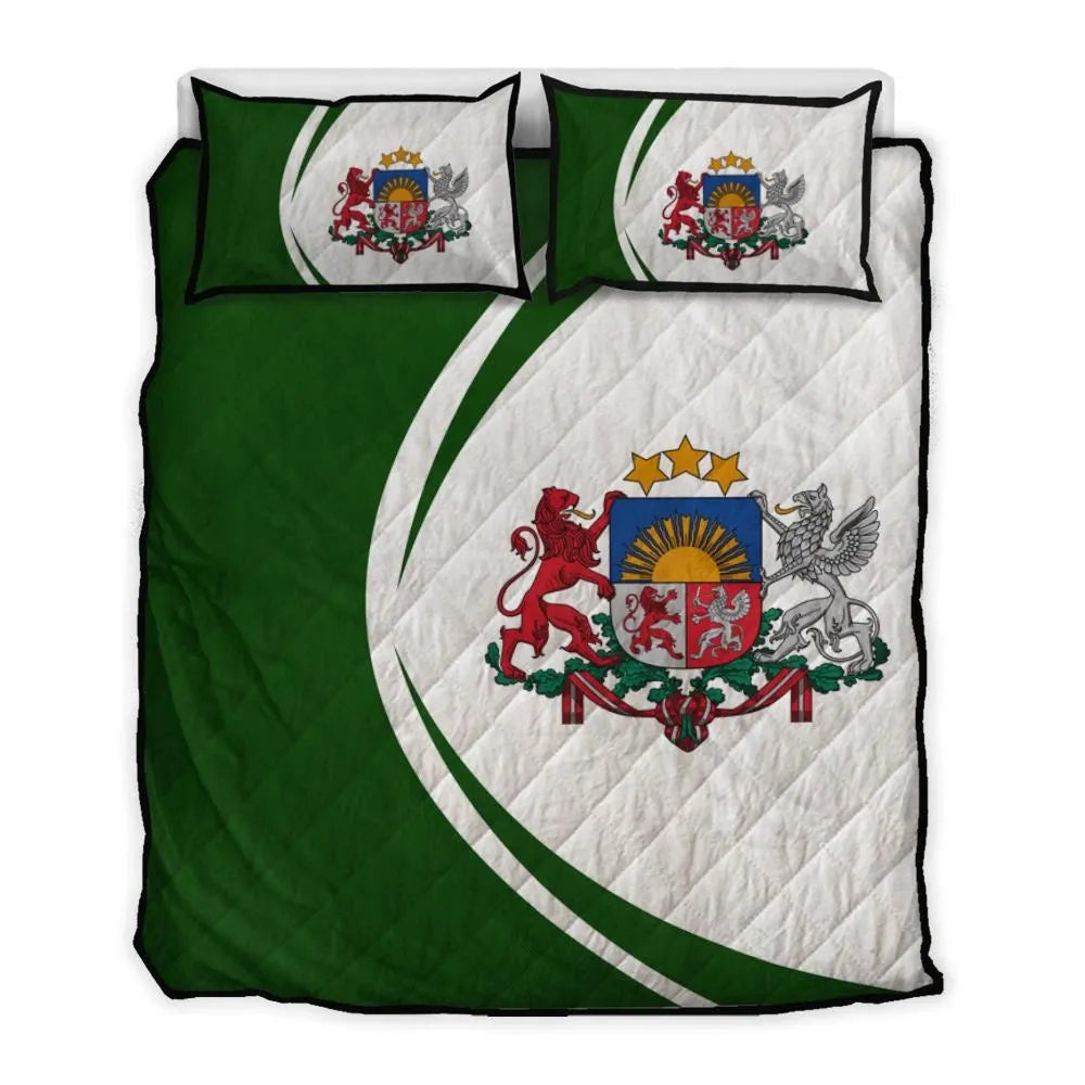 Latvia Flag Coat Of Arms Quilt Bed Set Circle1 RLT6 - Wonder Print Shop