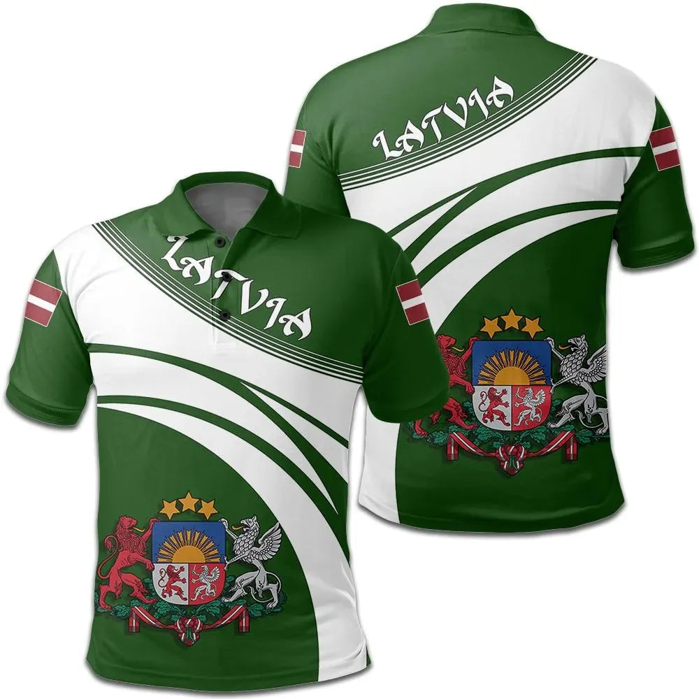 Latvia Polo Shirt Coat Of Arms Cricket Style RLT6 - Wonder Print Shop